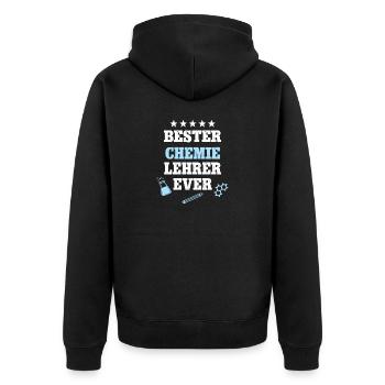 Bester Chemielehrer Geburtstag Geb Chemie Lehrer - Unisex Premium Bio Zip Hoodie - Schwarz - Hinten - Nico (187cm)