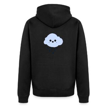 Wolke - Unisex Premium Bio Zip Hoodie - Schwarz - Hinten - Nico (187cm)