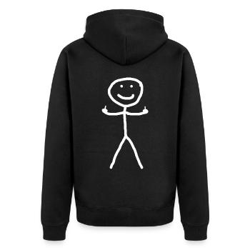 Stickman avec doigt coquin - Veste à capuche bio Premium Unisexe - noir - Dos - Nico (187cm)