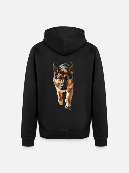 Deutscher Schäferhund - Unisex Premium Bio Zip Hoodie - Schwarz