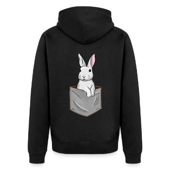 Rabbit Rabbit Easter Rabbit Mom Happy Easter - Unisex Premium Organic Zip Hoodie - black - Back - Nico (187cm)
