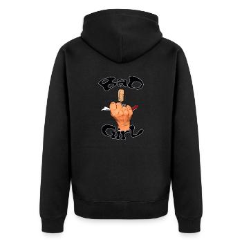 Bad Girl et main au tire-bouchon - Veste à capuche bio Premium Unisexe - noir - Dos - Nico (187cm)