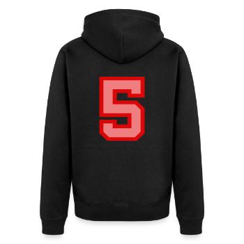 Cool Retro Retrostyle Jersey Number Back Number - Unisex Premium Organic Zip Hoodie - black - Back - Nico (187cm)