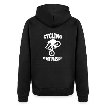 Cycling Cycling Cycling Bike Tour Mountain Bike - Unisex Premium Organic Zip Hoodie - black - Back - Nico (187cm)