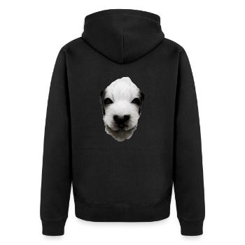 Visage de chiot - Veste à capuche bio Premium Unisexe - noir - Dos - Nico (187cm)