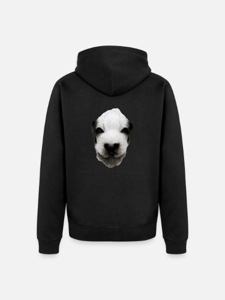 Welpen Gesicht - Unisex Premium Bio Zip Hoodie - Schwarz