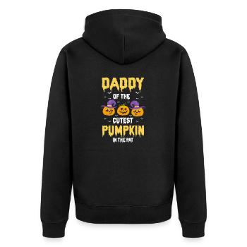 DADDY Of The Cutest Pumpkin In The Pat T-Shirt - Unisex Premium Bio Zip Hoodie - Schwarz - Hinten - Nico (187cm)
