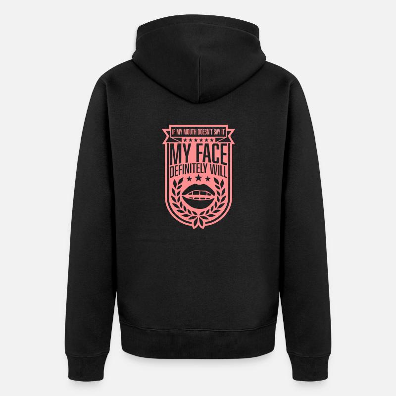 Mon visage le fera certainement - Veste à capuche bio Premium Unisexe - noir