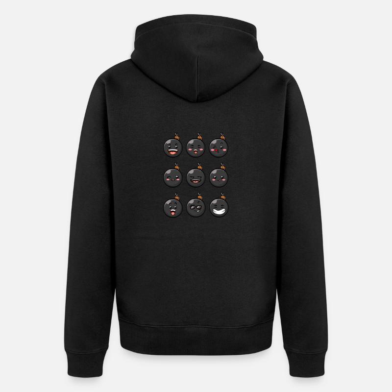 9 Weihnachtskugeln #9/10 Schwarz - Unisex Premium Bio Zip Hoodie - Schwarz