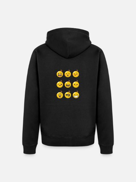 9 Weihnachtskugeln #3/10 Gelb - Unisex Premium Bio Zip Hoodie - Schwarz