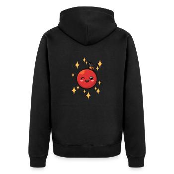 Lustige Weihnachtskugel #4/9 - Unisex Premium Bio Zip Hoodie - Schwarz - Hinten - Nico (187cm)