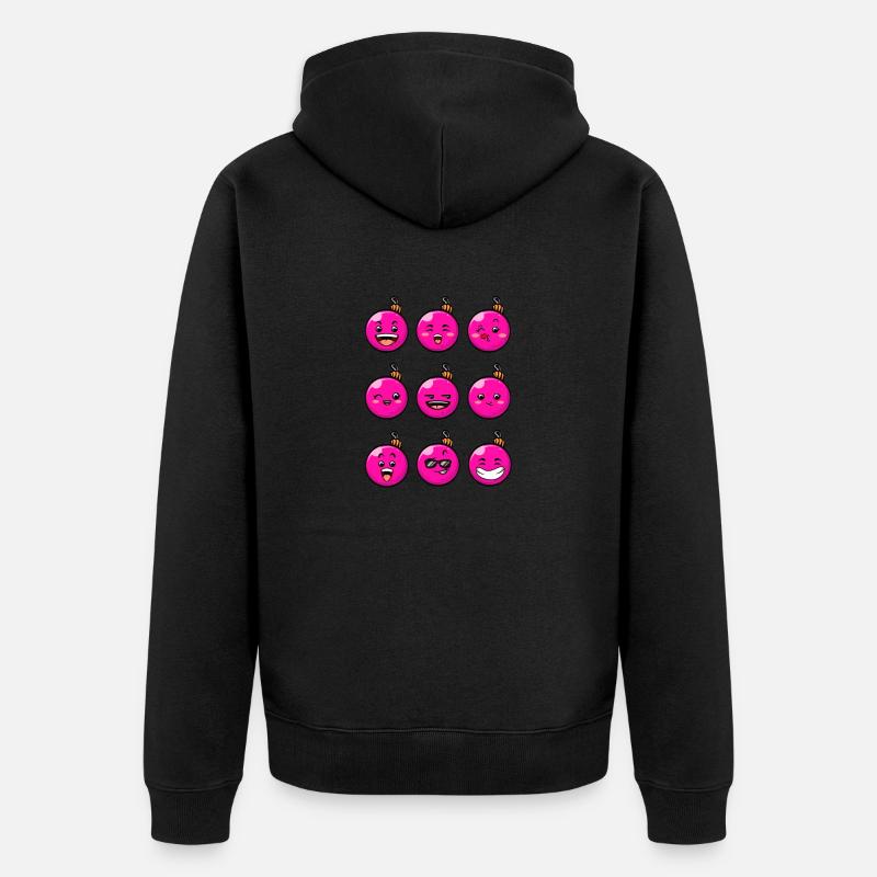 9 Weihnachtskugeln #7/10 Pink - Unisex Premium Bio Zip Hoodie - Schwarz