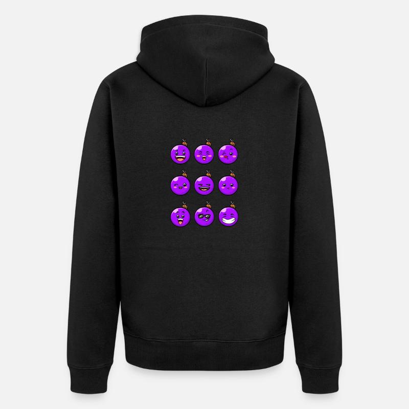 9 Weihnachtskugeln #8/10 Lila - Unisex Premium Bio Zip Hoodie - Schwarz