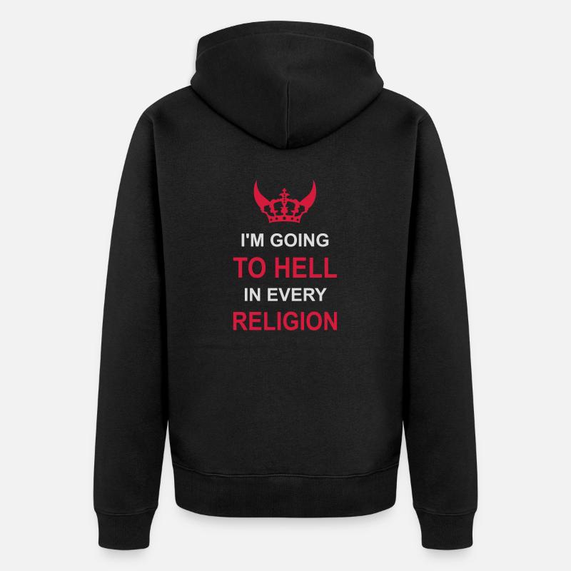 im going to hell - Unisex Premium Bio Zip Hoodie - Schwarz