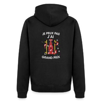 Je peux pas j'ai grand prix fête course de voiture - Veste à capuche bio Premium Unisexe - noir - Dos - Nico (187cm)