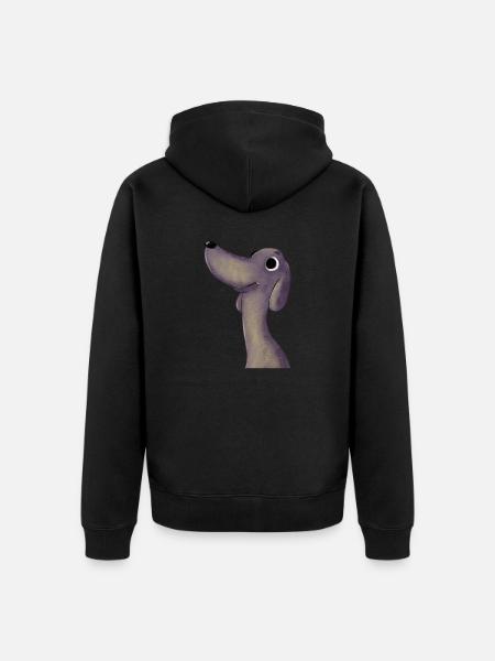 Funny dog - Unisex Premium Organic Zip Hoodie - black