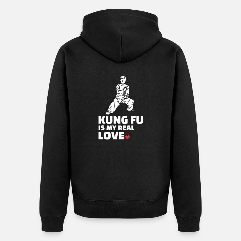 J’adore le Kung-Fu - Veste à capuche bio Premium Unisexe - noir
