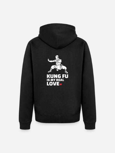 I love Kung Fu - Unisex Premium Organic Zip Hoodie - black