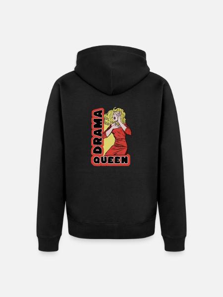 Drama Queen omdat alles me te veel opwindt - Uniseks Premium bio ziphoodie - zwart