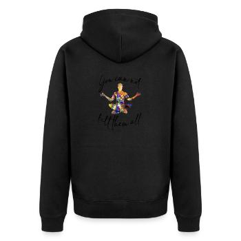 "you can not kill them all" - Unisex Premium Bio Zip Hoodie - Schwarz - Hinten - Nico (187cm)