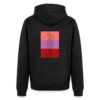 Hippocampe tendance - multicolore - Veste à capuche bio Premium Unisexe - noir - Dos - Nico (187cm)
