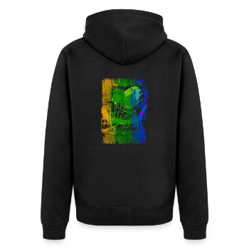 Graffiti-Stil Splash Hip Hop Farben Maler Farbe - Unisex Premium Bio Zip Hoodie - Schwarz - Hinten - Nico (187cm)