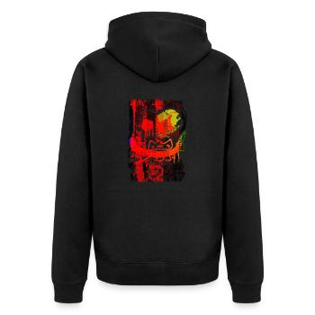 Graffiti-Stil Splash Hip Hop Farben Maler Farbe - Unisex Premium Bio Zip Hoodie - Schwarz - Hinten - Nico (187cm)