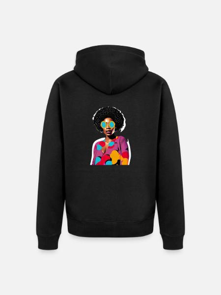 Black Woman - Unisex Premium Organic Zip Hoodie - black