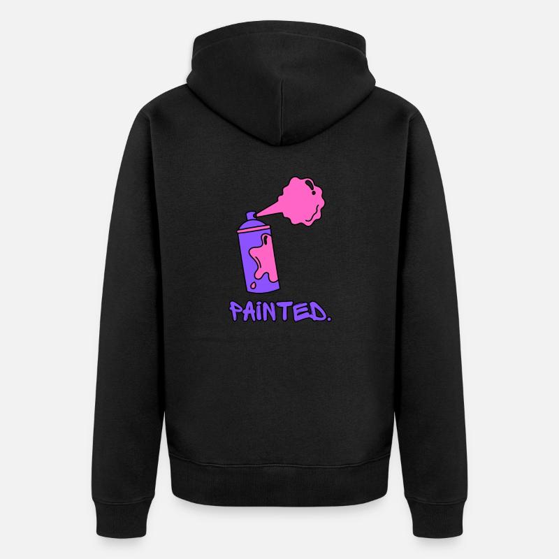 Peint - Violet/Rose - Veste à capuche bio Premium Unisexe - noir