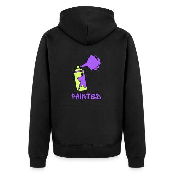 Peint - Vert/Violet - Veste à capuche bio Premium Unisexe - noir - Dos - Nico (187cm)