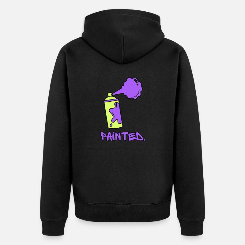 Peint - Vert/Violet - Veste à capuche bio Premium Unisexe - noir