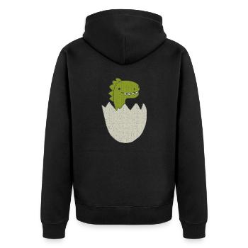 dino baby - Unisex Premium Bio Zip Hoodie - Schwarz - Hinten - Nico (187cm)