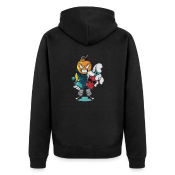 Graffity Sprayer - Unisex Premium Organic Zip Hoodie - black - Back - Nico (187cm)