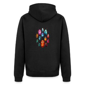 Coole Wasserfarben Boho Kaefer Insekten - Unisex Premium Bio Zip Hoodie - Schwarz - Hinten - Nico (187cm)