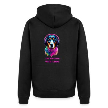 Life is Better with a Dog - Unisex Premium Organic Zip Hoodie - black - Back - Nico (187cm)
