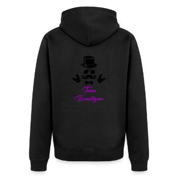 bräutigam team - Unisex Premium Bio Zip Hoodie - Schwarz - Hinten - Nico (187cm)