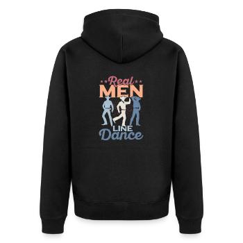 Real Men Line Dance Western Country Music - Veste à capuche bio Premium Unisexe - noir - Dos - Nico (187cm)