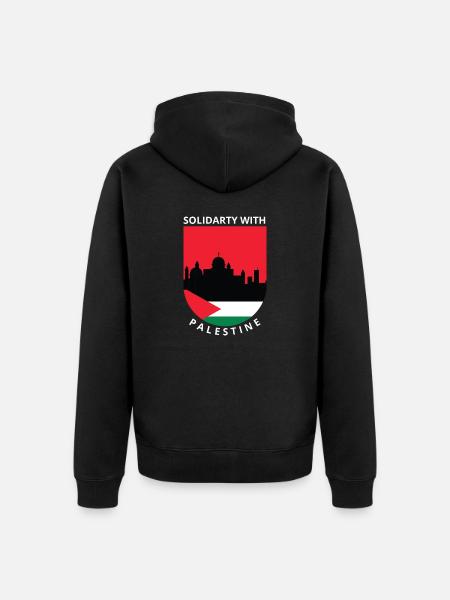 Free Palestine - Unisex Premium Organic Zip Hoodie - black