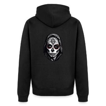 La Catrina / Dia de Muertos / Tatouage / Culture - Veste à capuche bio Premium Unisexe - noir - Dos - Nico (187cm)
