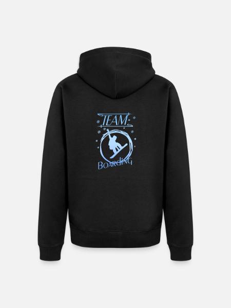 team boarding - Unisex Premium Bio Zip Hoodie - Schwarz