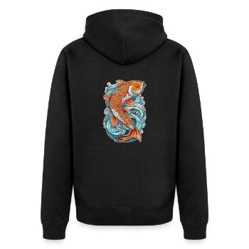 carpe koi - poisson japon - Veste à capuche bio Premium Unisexe - noir - Dos - Nico (187cm)