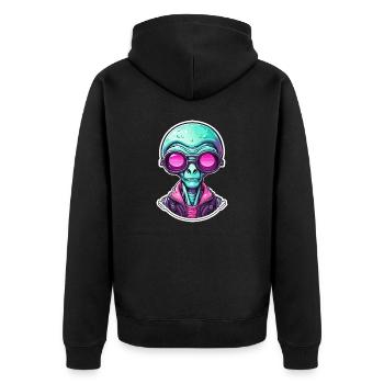 Alien / Außerirdisch / Ufo / Area 51 / All / Mars - Unisex Premium Organic Zip Hoodie - black - Back - Nico (187cm)