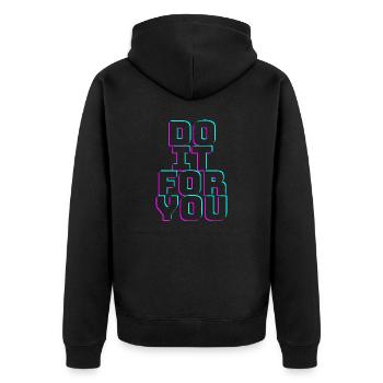 DOITFORYOU - Unisex Premium Organic Zip Hoodie - black - Back - Nico (187cm)