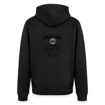 1975 - Unisex Premium Bio Zip Hoodie - Schwarz - Hinten - Nico (187cm)