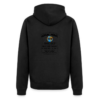 1978 - Unisex Premium Bio Zip Hoodie - Schwarz - Hinten - Nico (187cm)