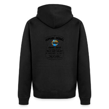 1988 - Unisex Premium Bio Zip Hoodie - Schwarz - Hinten - Nico (187cm)