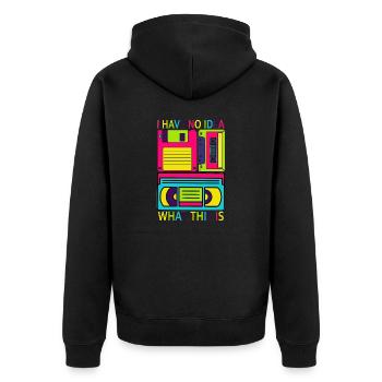 Music, Retro, Heavy Metal, Hard Rock, Punk, Vinyl, Pop - Unisex Premium Organic Zip Hoodie - black - Back - Nico (187cm)