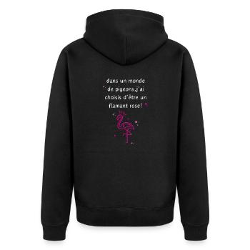 j’ai choisi d’être un flamant rose - Veste à capuche bio Premium Unisexe - noir - Dos - Nico (187cm)