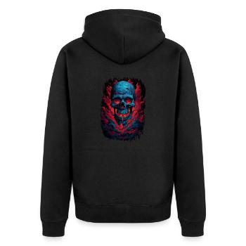 sayings dabbing cool skull fun joke skater bday - Unisex Premium Bio Zip Hoodie - Schwarz - Hinten - Nico (187cm)