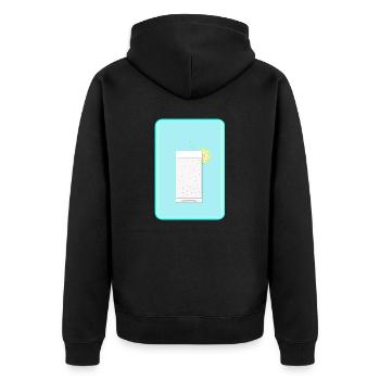 Eau minérale - Veste à capuche bio Premium Unisexe - noir - Dos - Nico (187cm)